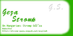 geza stromp business card